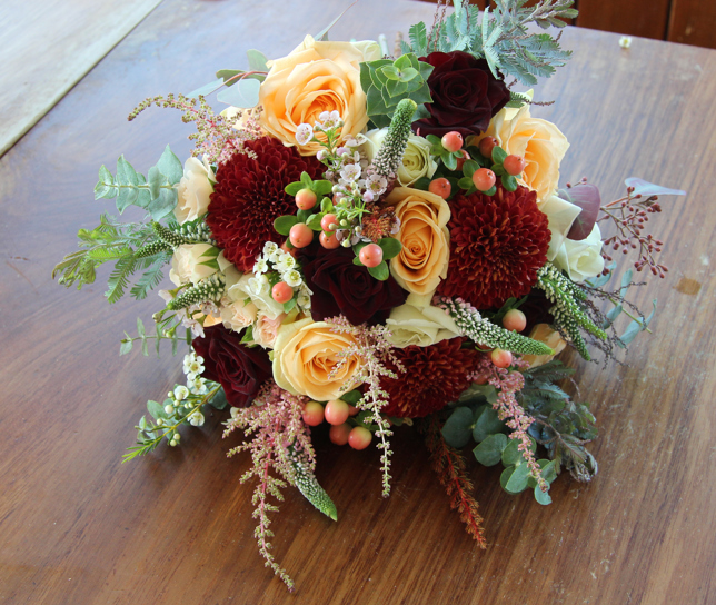 Brides Bouquet Peach Red