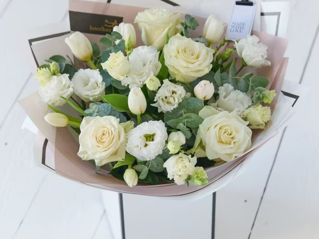 Beautifully Simple White Tulip Bouquet image