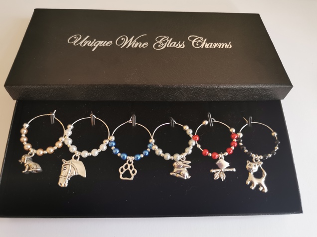 Animal lover wine glass charms  image